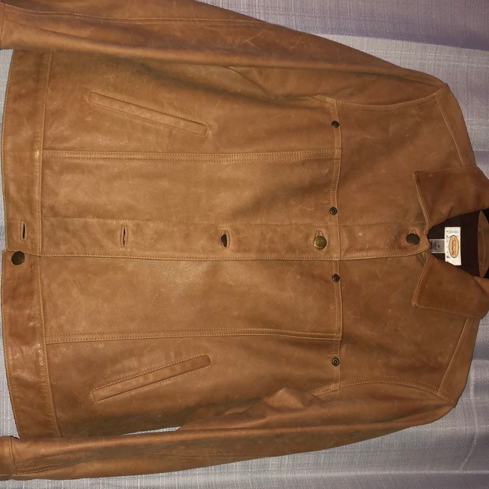 Brown leather jacket